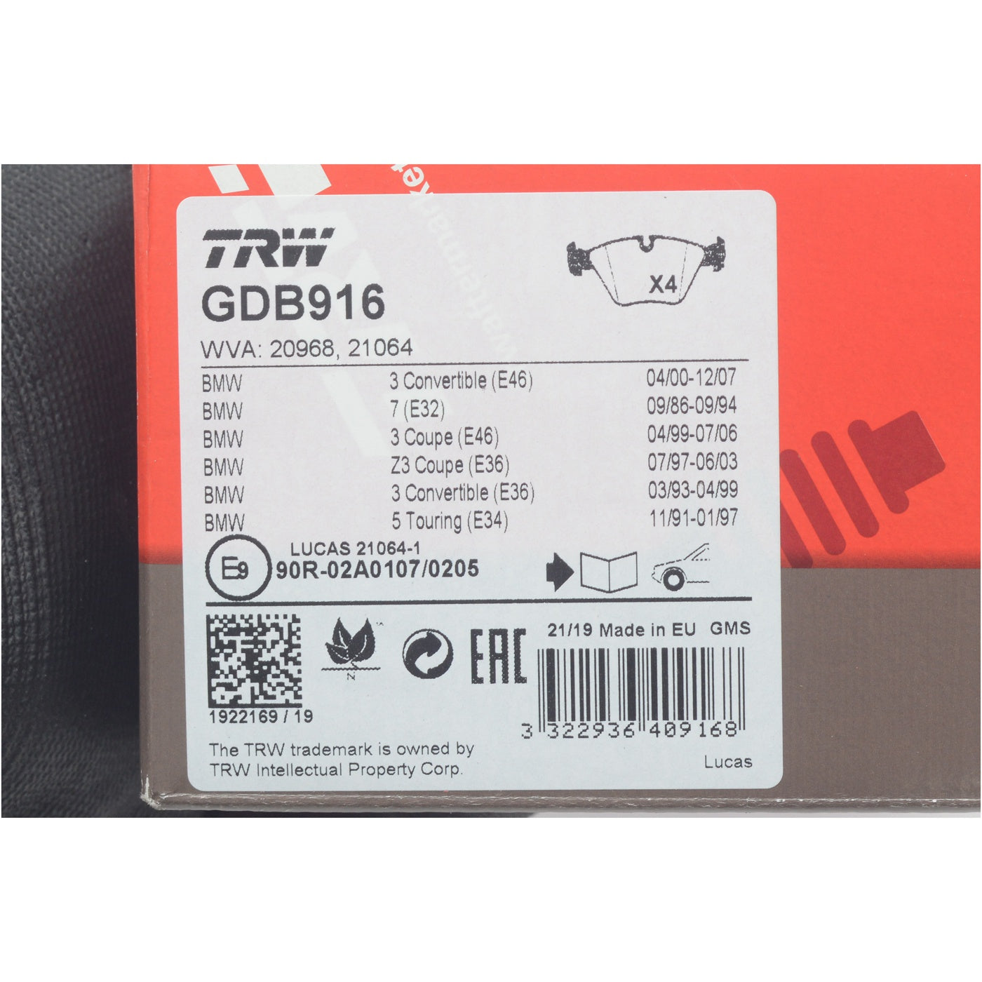 Pastilhas Freio Dianteira Antirruído Cotec - TRW - GDB916 - (11)