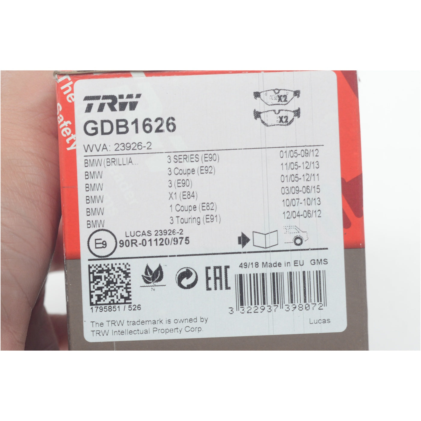 Pastilhas Freio Traseira Antirruído Cotec - TRW - GDB1626 - (10)